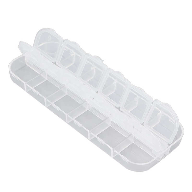 Caja de almacenamiento de uñas, joyero de plástico, organizador transparente para joyas