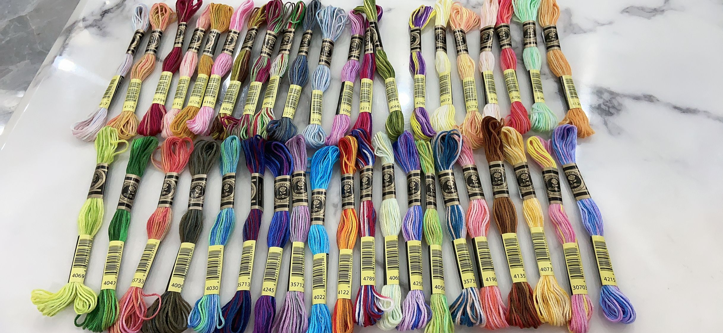 Hilo de bordado de algodón egipcio mercerizado, 41 colores variados, 8 metros por madeja, punto de cruz