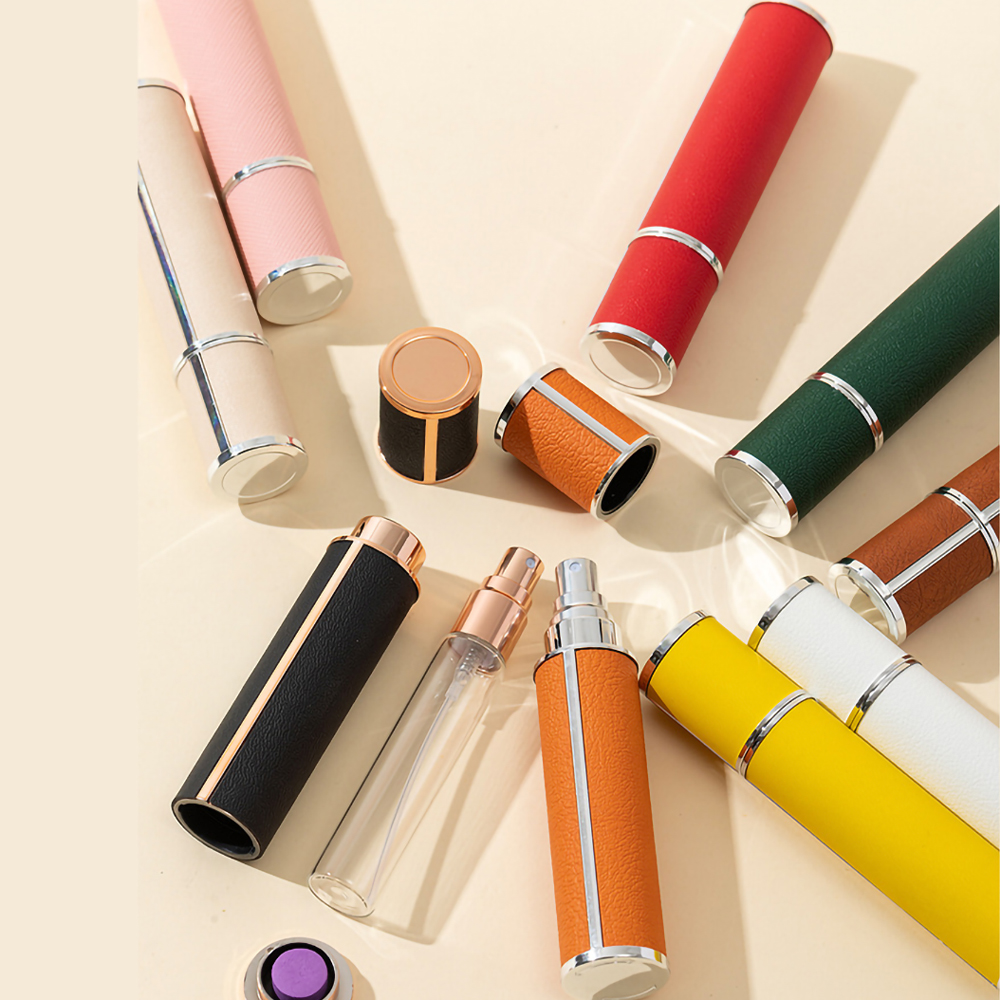 10ml leren parfumverstuivers, draagbare flesjes voor vloeibare cosmetica, mini-parfumflesjes voor op reis, navulbare lege spuitfles