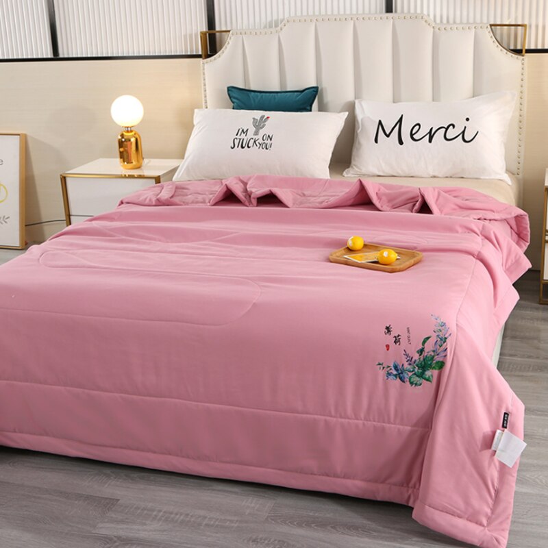 Mint Airconditioning Quilt Eenvoudige Japanse Stijl Zomer Koel Dekbed Enkel Dubbel Student Quilt: 3 / 200X230CM