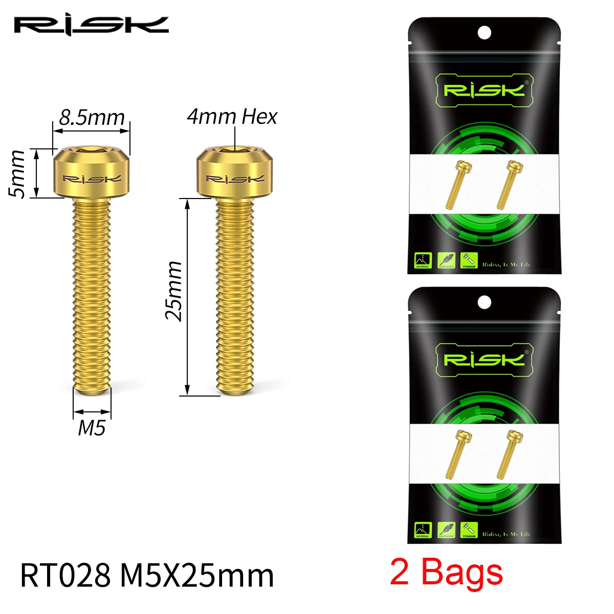 MTB Road Bike Brake Lever Fixing Bolts, M5*25mm Bicycle Screws, Ultralight Titanium Alloy Bolts For SHIMANO XT M8000 Disc Brake: army green