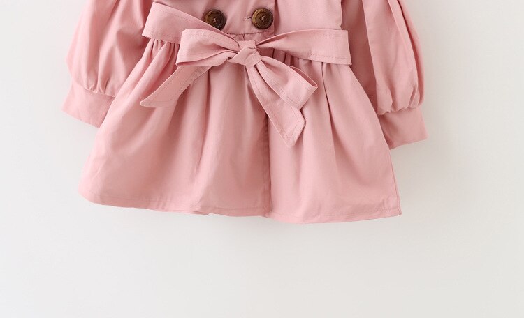 Bébé-filles manteau avec ceinture automne enfants fille manteaux manches longues doux veste matelassée enfants pardessus vêtements