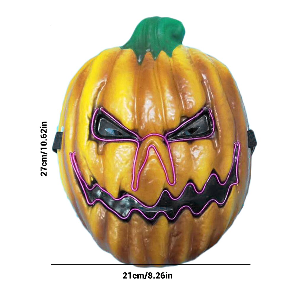 Mask Halloween Party Masque Halloween Glowing Mask Pumpkin Luminous Mask for Party Bar Glowing Masker Maske Light Glow