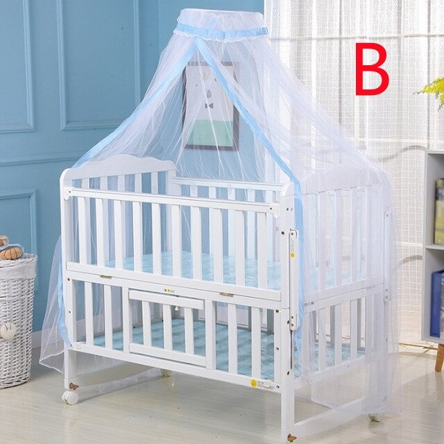 Solid Baby Bed Mosquito Net Breathable Insecticide Single-door Mosquito Net Summer Little Babies Protective Supplies: B