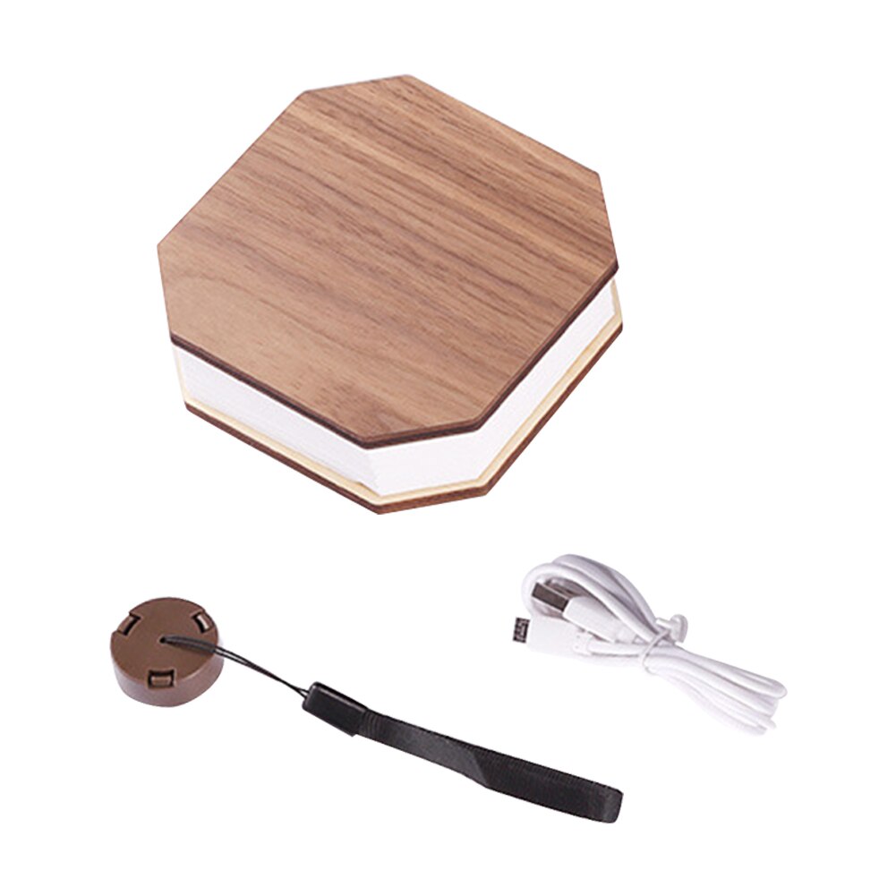 LED Portable Night Light Foldable Flip Book Light Charging Wooden Organ Light Adjustable Light Book Desk Kids Lamp: Default Title