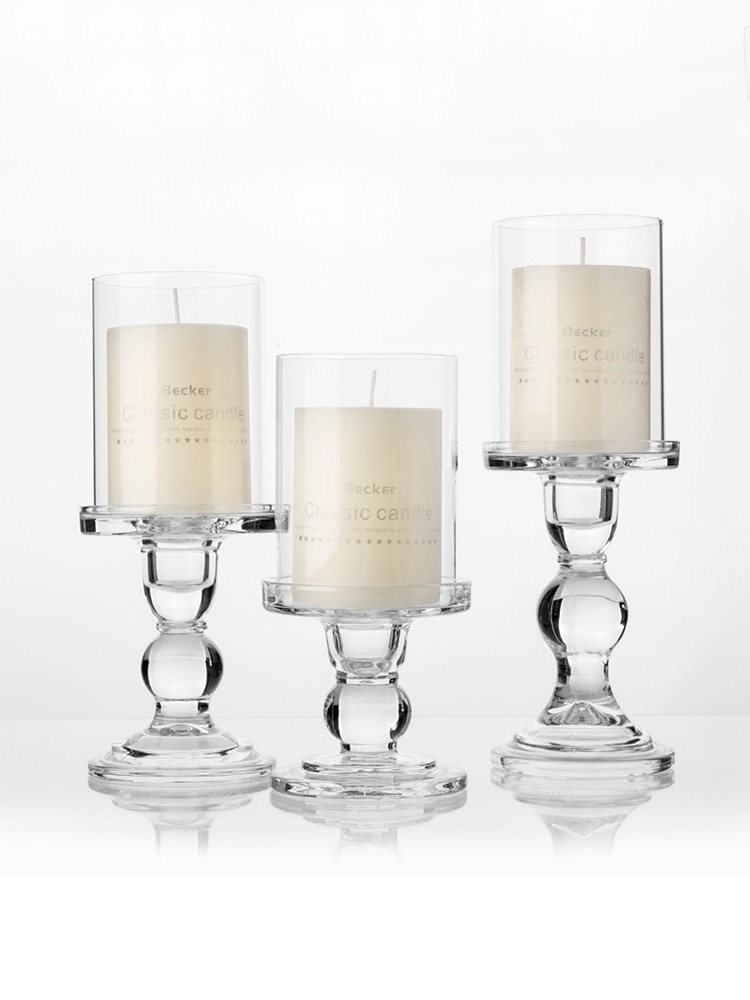 Nordisk glass lysestake med deksel for telys lysestake hjemmedekorasjon krystall søyle lysestaker bryllup kandelaber