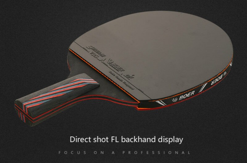 Boer-raqueta de tenis de mesa S6, pala de murciélago con mango largo/corto, pala de Ping Pong