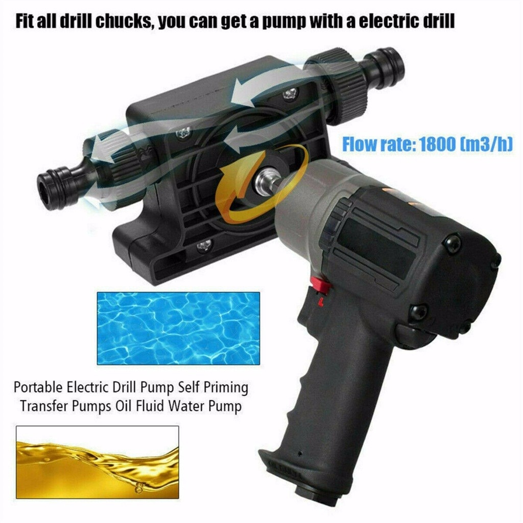 Best Verkopende Draagbare Elektrische Boor Pomp Zelfaanzuigende Transfer Pomp Boor Accessoire Boor Aangedreven Pompen Olie Vloeistof Waterpomp