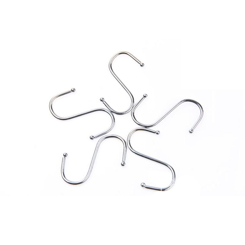 1pcs Stainless Steel S-Shape Hook Kitchen Bedroom Multi-function Railing S Hanger Hook Clasp Holder Hooks Hanging Storage Tools
