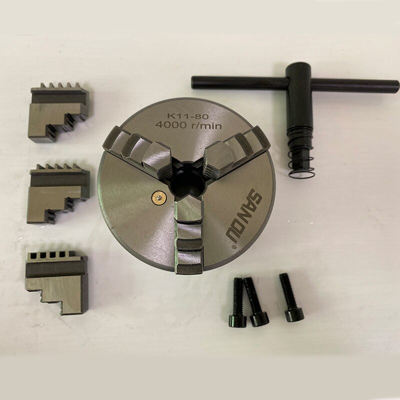 3 Jaw Lathe Chuck 80mm Self-Centering Chuck K11-80 SAN OU Brand 3'' For Mini Lathe