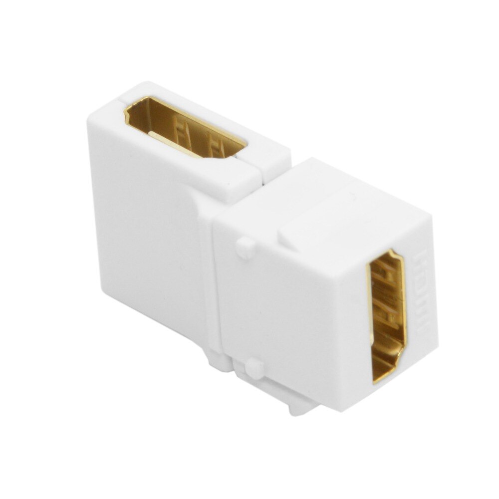 CY Cable HDMI 1.4 90 Degree Right Angle Snap-in Female to Female Keystone Jack Coupler Adapter for Wall Plate White