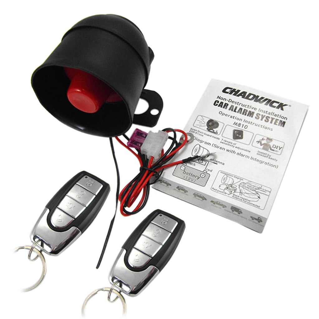Car Vehicle Alarm Protection Security System With 2 Button Remote Control High Reliability and Burgular System