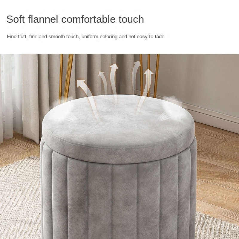 Light Luxury Round Makeup Stools Stools Chairs Bedrooms Sofas Side Stools Dressing Stool Vanity Chairs Storage Bench