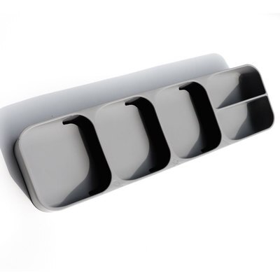 Bestik opbevaring gaffel ske bordservice køkken skuffe opbevaringsboks opbevaring bakke kniv og gaffel separat opbevaring plast: 1 grå