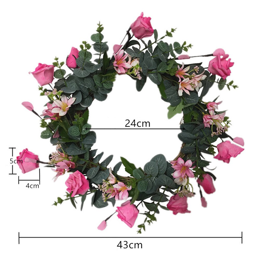 43cm Natural Rattan wreath rattan for weaving home decor supplies artificial flower vine bamboo circle for home decoration