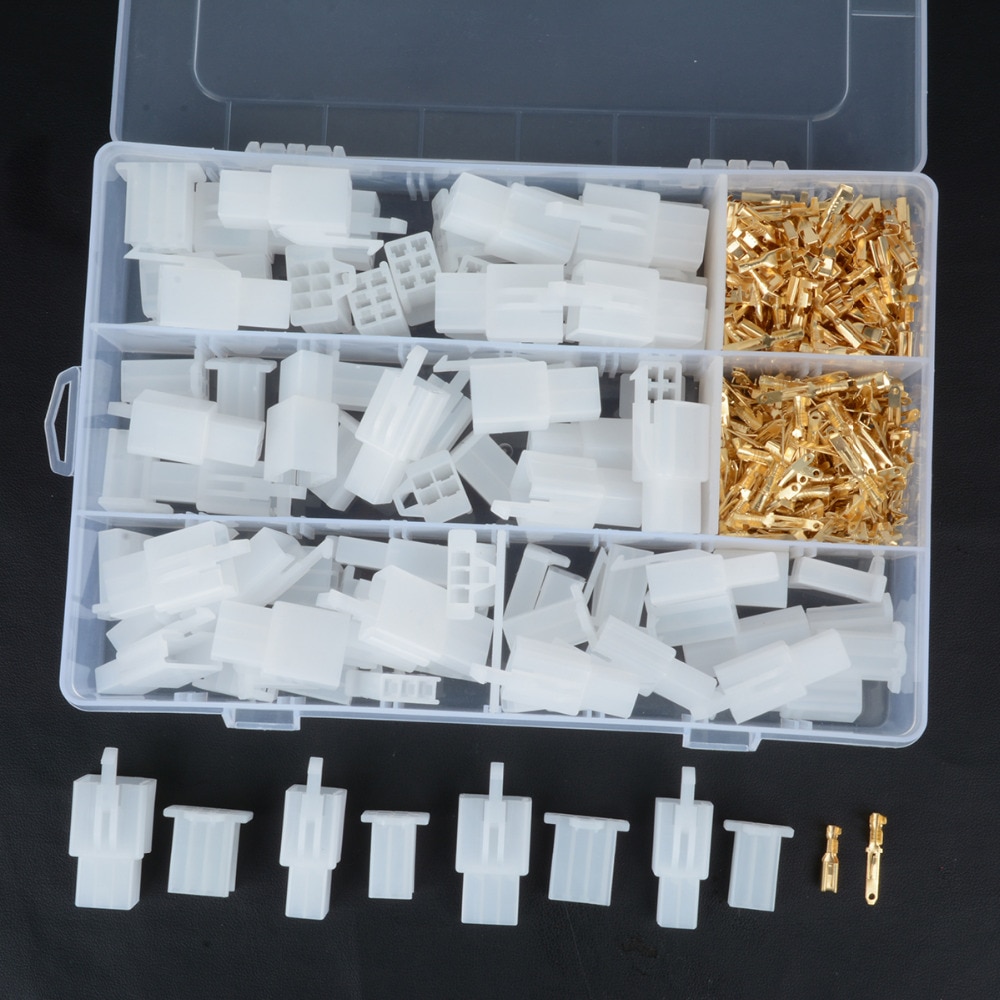 40 Set Practical Auto Electrical 2 3 4 6 Pin 2.8 mm Wire Terminal Connector with Fixed Hook Male Female Terminals Housing Mayitr