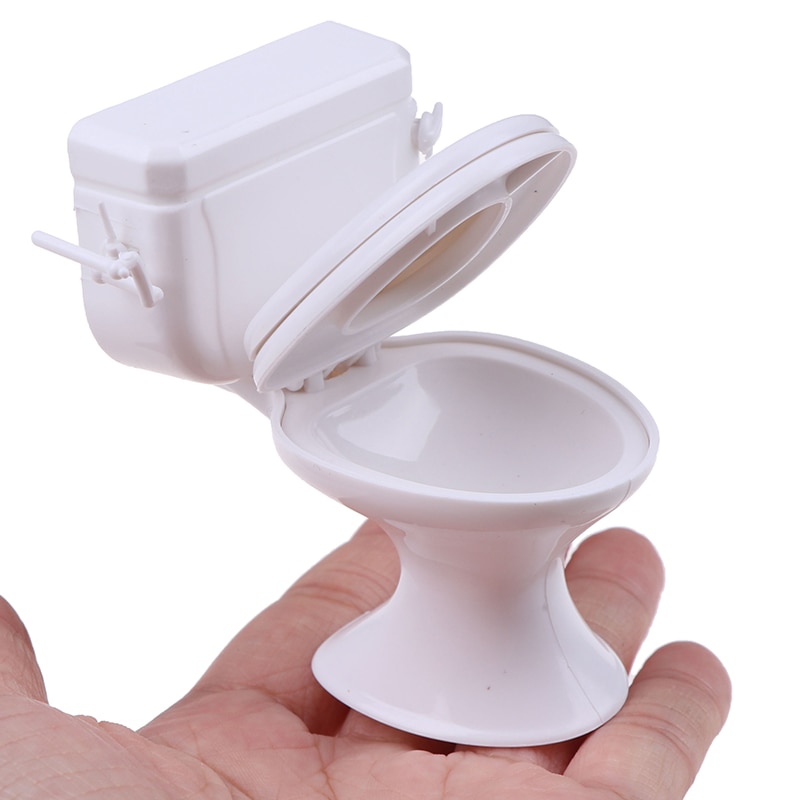 Poppenhuis Meubels Vintage Badkamer Modellering Witte Wc Poppenhuis Miniatuur Baby Pretend Speelgoed Poppen Accessoires