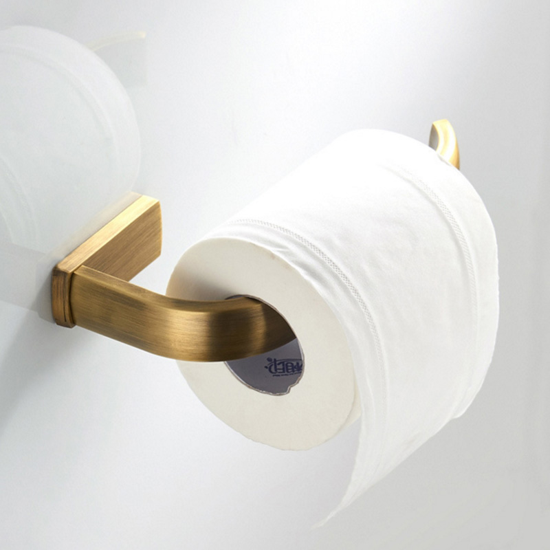 Guld toiletrulleholder sort bronze hvid krom dekorative toiletpapir håndklædeholdere antik retro køkkenpapirstativ: Bronze