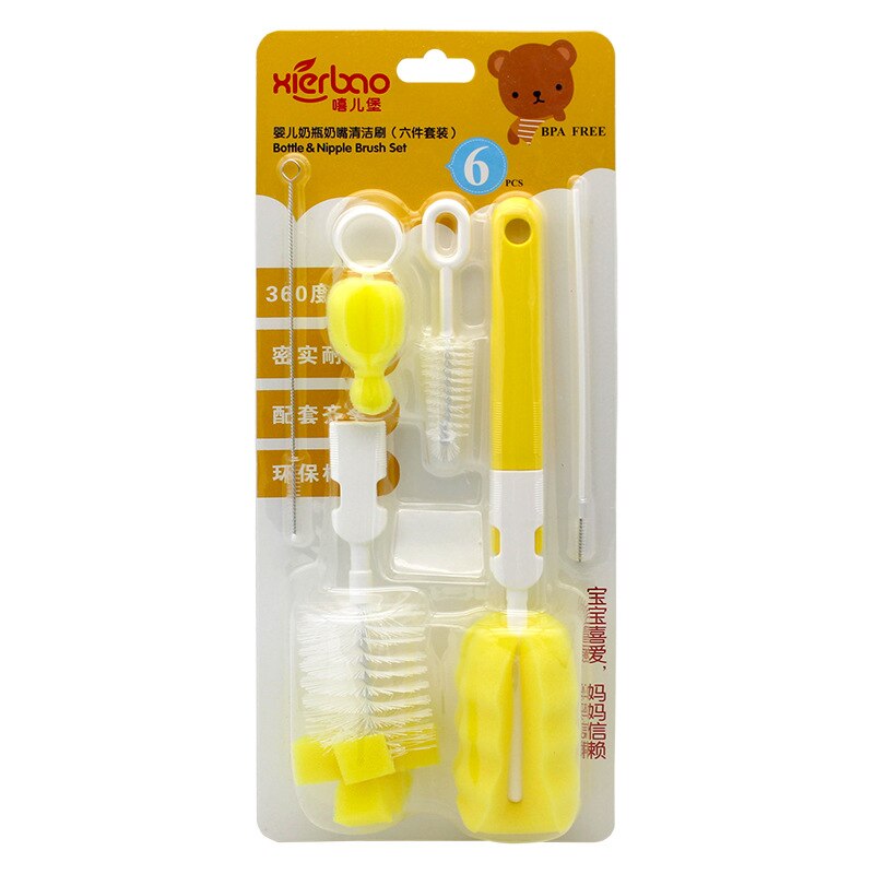 Flasche Pinsel Werkzeug Set, Schnuller Pinsel Saug Rohr Pinsel 6-Stück Set, flasche Reinigung Schwamm Flasche Pinsel Werkzeug Set