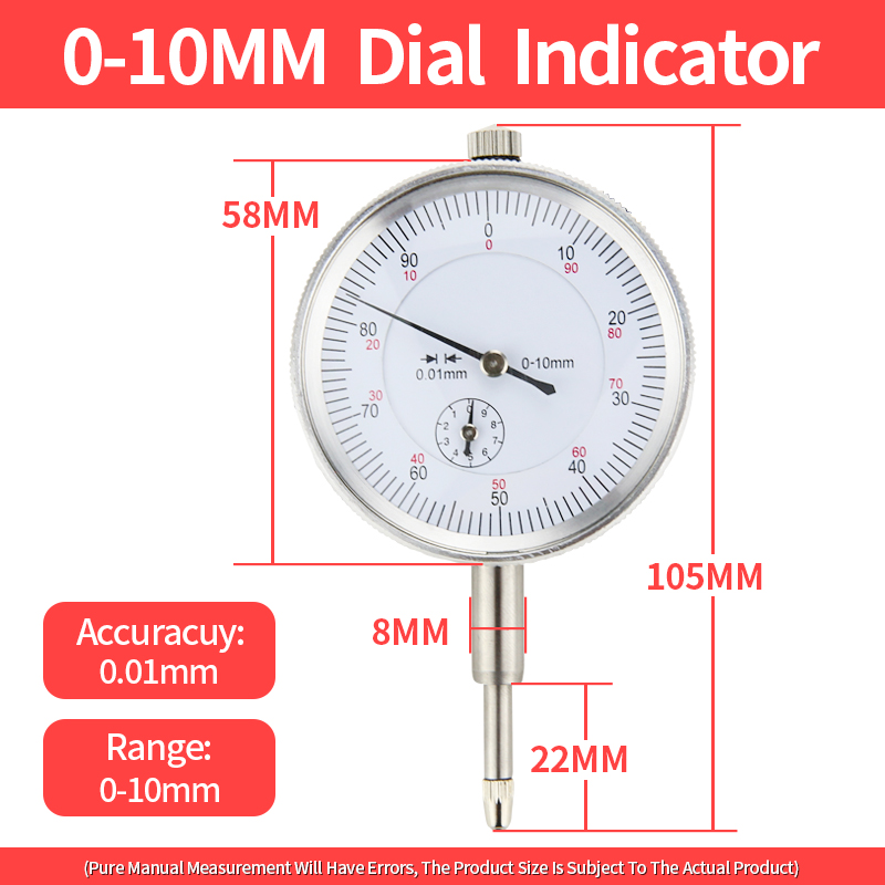 Dial Indicator Magnetic Base Holder Stand Micrometer Measuring Tools Lever Dial Gauge Precision Indicators Measurement Tool: Gold
