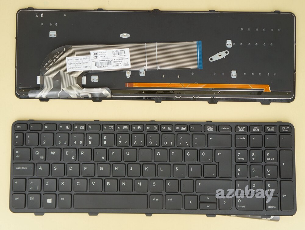 Russische Deutsch Französisch Schwedisch Finnische Hebräisch Koreanische Taiwan Türkische Bulgarische Tastatur für HP Probook 650 G1, 655 G1, hinterleuchtet