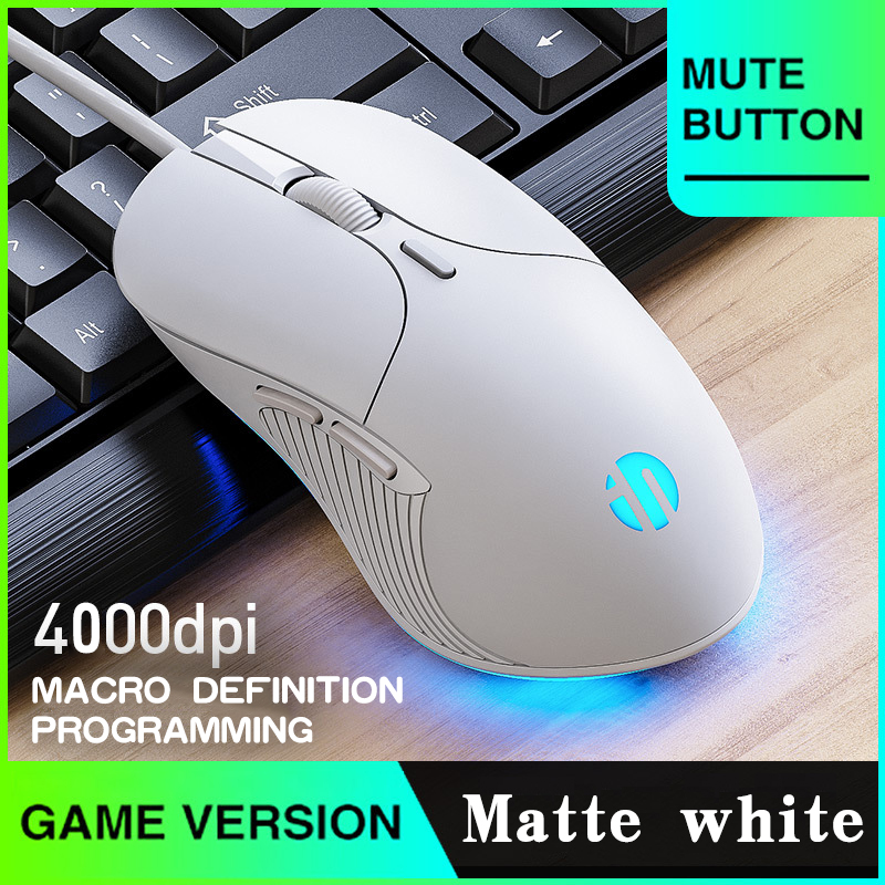 Beroep Wired Gaming Mouse 6 Knoppen 4000 Dpi Led Optical Usb Computer Muis Voor Pc Laptop Gamer Muizen Mute Bedrade muis