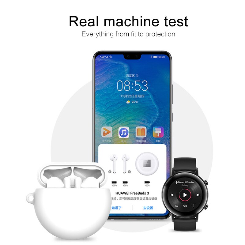 Funda para Huawei Freebuds 3, funda de carga inalámbrica, cubierta protectora de silicona suave, accesorios para Huawei Freebuds 3