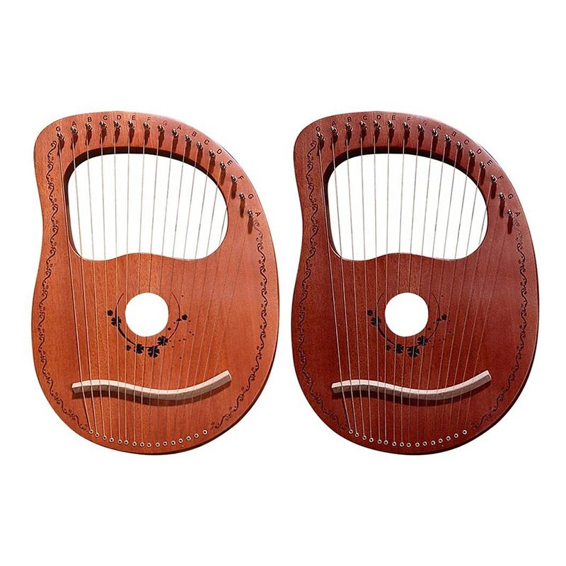 Harpa pequena portátil da harpa da lira 16 cordas com instrumento musical da corda durável harpa som estável