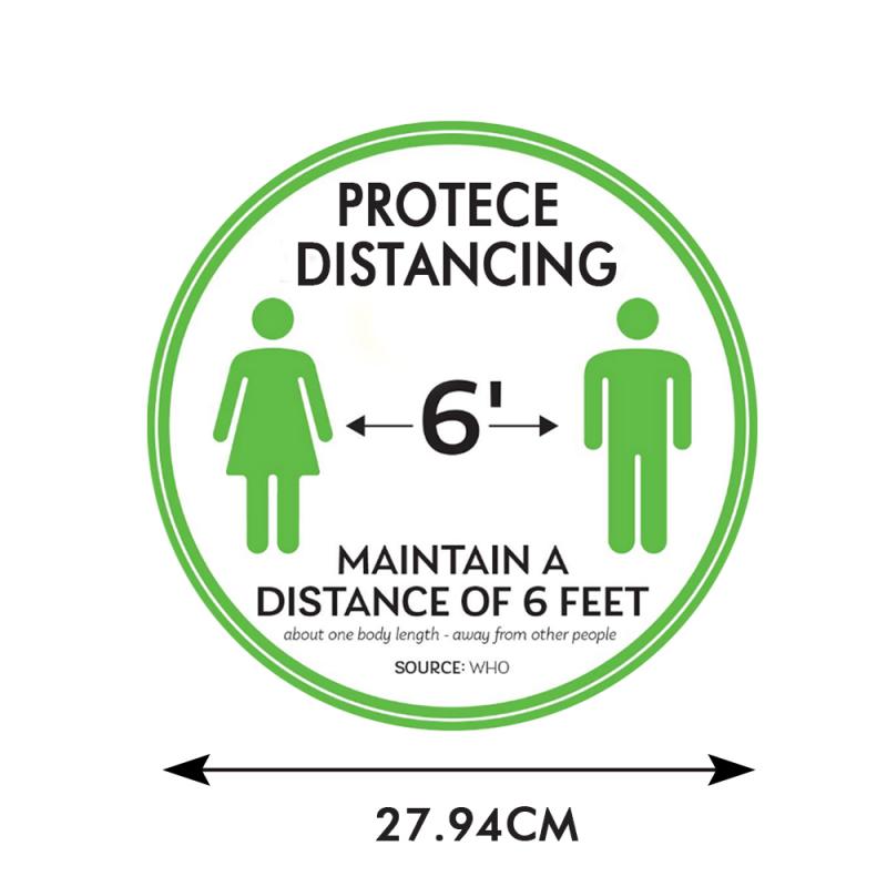 Ground Sticker Safety Floor Sign Marker Anti-Slip Sticker Public Area Distance Marker Floor Decal For Distance While In Line: 03