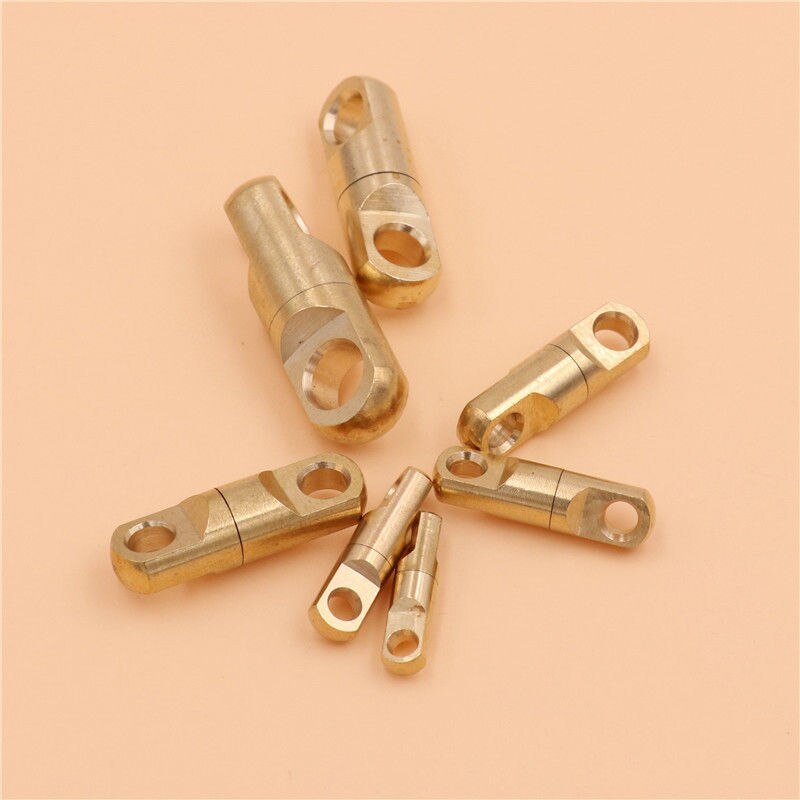 2Pcs Solid Brass Swivel Eye Rotating Connector for Keychain Round Circle Key Ring