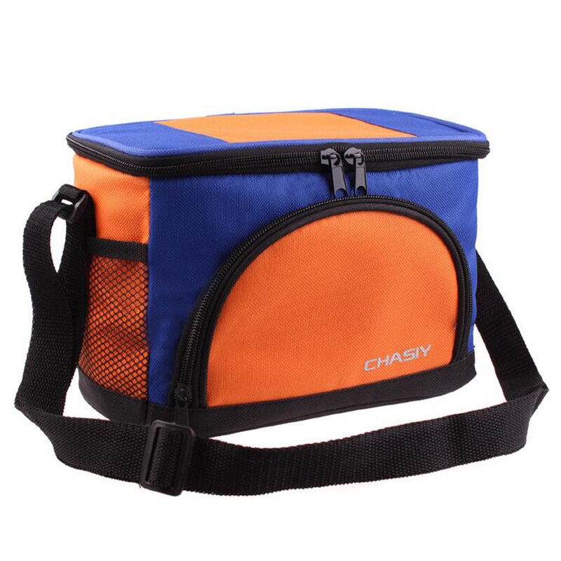 4,5 L Dicke Kühler Tasche Tragbare Wasserdichte Oxford Milch Eis Tasche Thermo Lunchbox Picknick Paket Lebensmittel Container Schulter Thermische tasche: Blau Orange