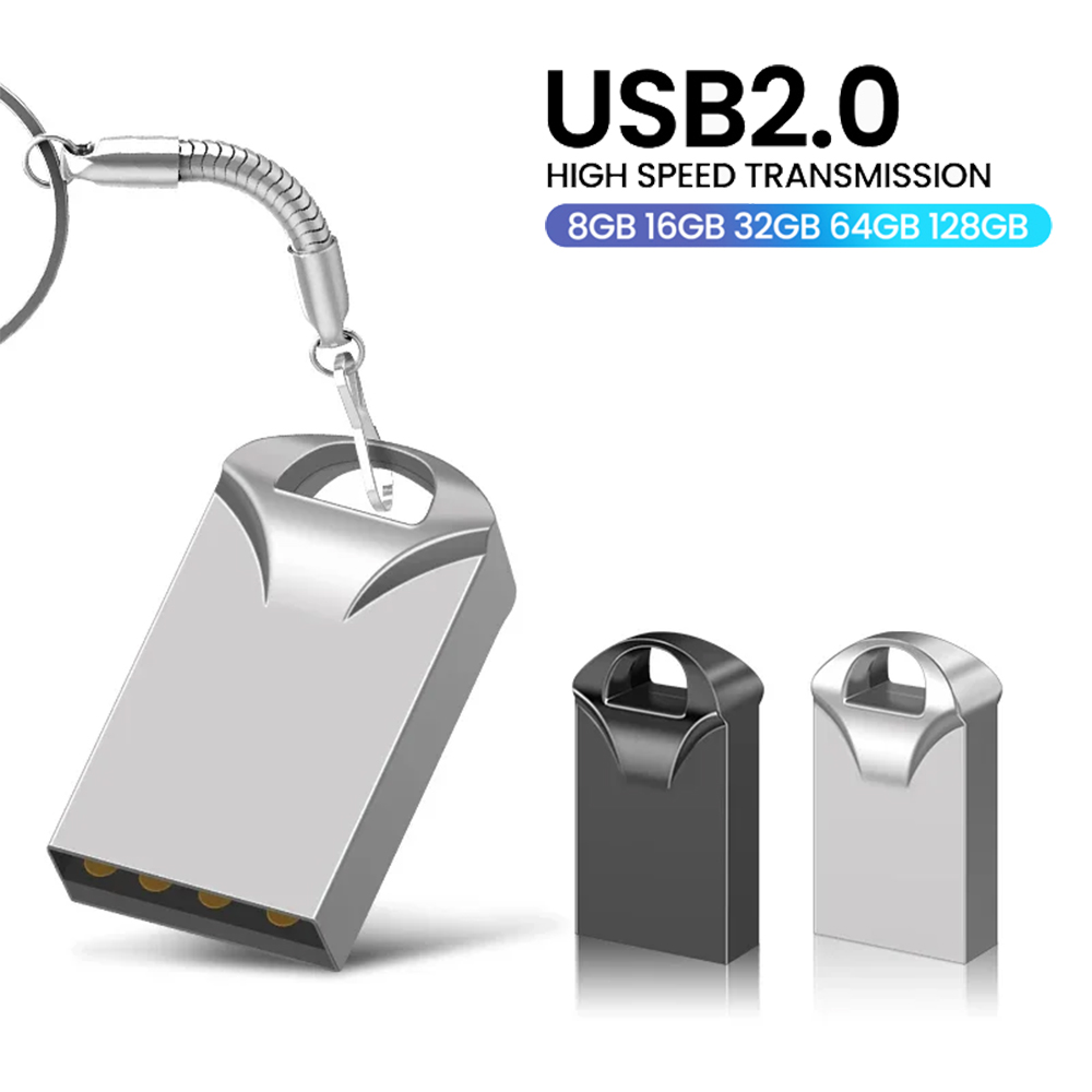 Mini Metal USB Flash Drive 64GB Thumbdrive 16GB 8GB Pendrive 32GB Flash Memory Stick 128GB 4GB Waterproof Pen Drive Usb Disk