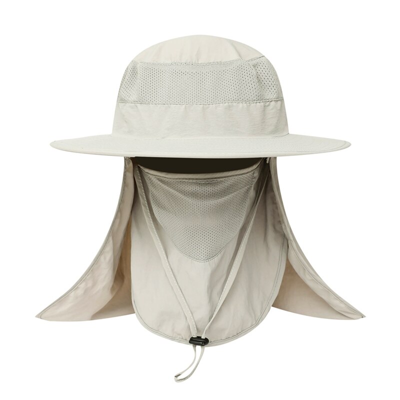 Outdoor Flap Cap Foldable Sunshade Mouth Neck Cover Sun Hat With Chin Strap Men's Sportswear Cycling Fishing Accessories: QH