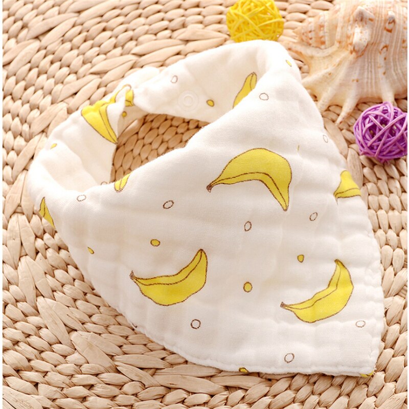 1Pc Baby Bib 100% Natuurlijk Katoen Zacht Fruit Stijl Hoofddoek Baby Blouse Snurken Doek Voeden Speeksel Handdoek baby Met Behulp Van