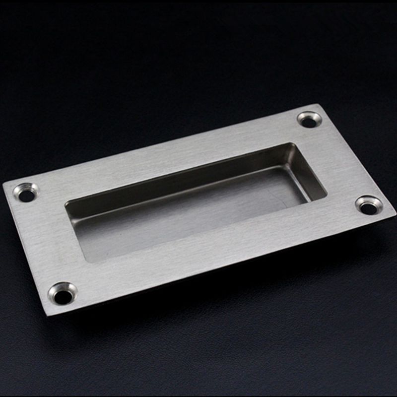 Rectangular Face Fix Flush Recessed Sliding Door Pull Handle Stainless Steel