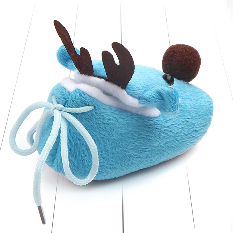 Baby småbarnsskor jul söt bomull ren höst vinter varm bomull fawn baby mjuk botten skor barn varmare skor