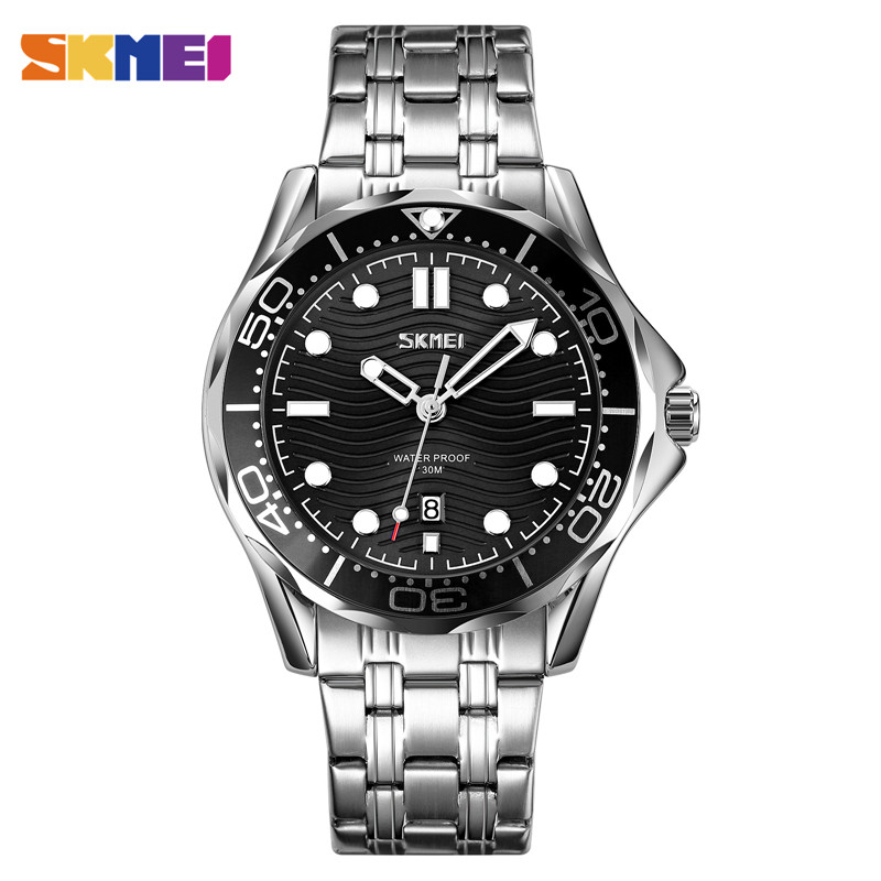 SKMEI-reloj de pulsera con movimiento de cuarzo japonés para hombre, cronógrafo tridimensional con textura, esfera con fecha y hora, 9276: color 3