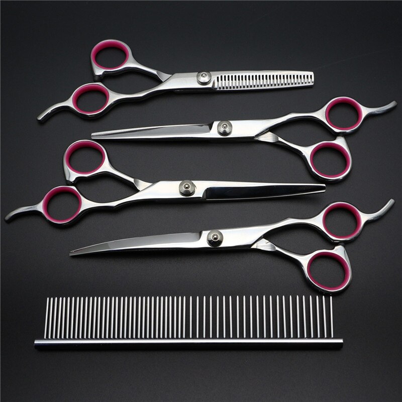 1PC Pet Grooming Scissors Stainless Steel Cats Dogs Hair Seam Scissors Pet Comb Dog Grooming Hair Cutting Tools