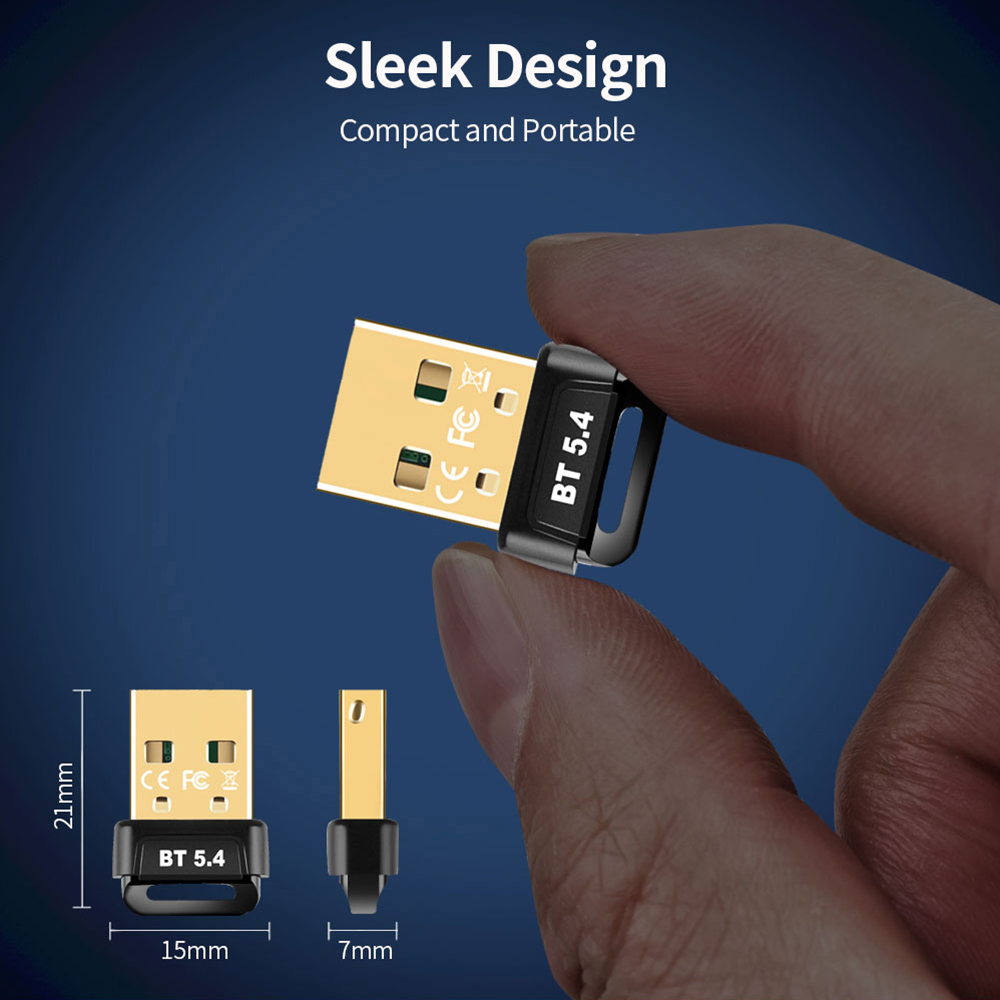 USB Bluetooth 5.4 Adapter USB Bluetooth Dongle for PC Wireless Mouse Keyboard Speaker Printer Music Audio Receiver Transmitter