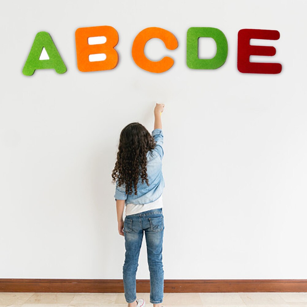 26pcs Sewing Non-woven Fabric Felt Letters Home Kindergarten Cartoon Kids Handmade Accessory DIY Craft English Alphabet