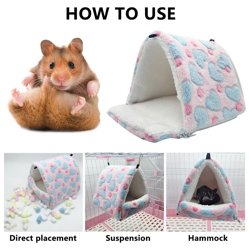 Tente-hamac molletonnée pour petits animaux de compagnie,petite maison douillette et confortable idéale comme lit pour un hamster, cochon d'Inde ou écureuil, au printemps et en hiver