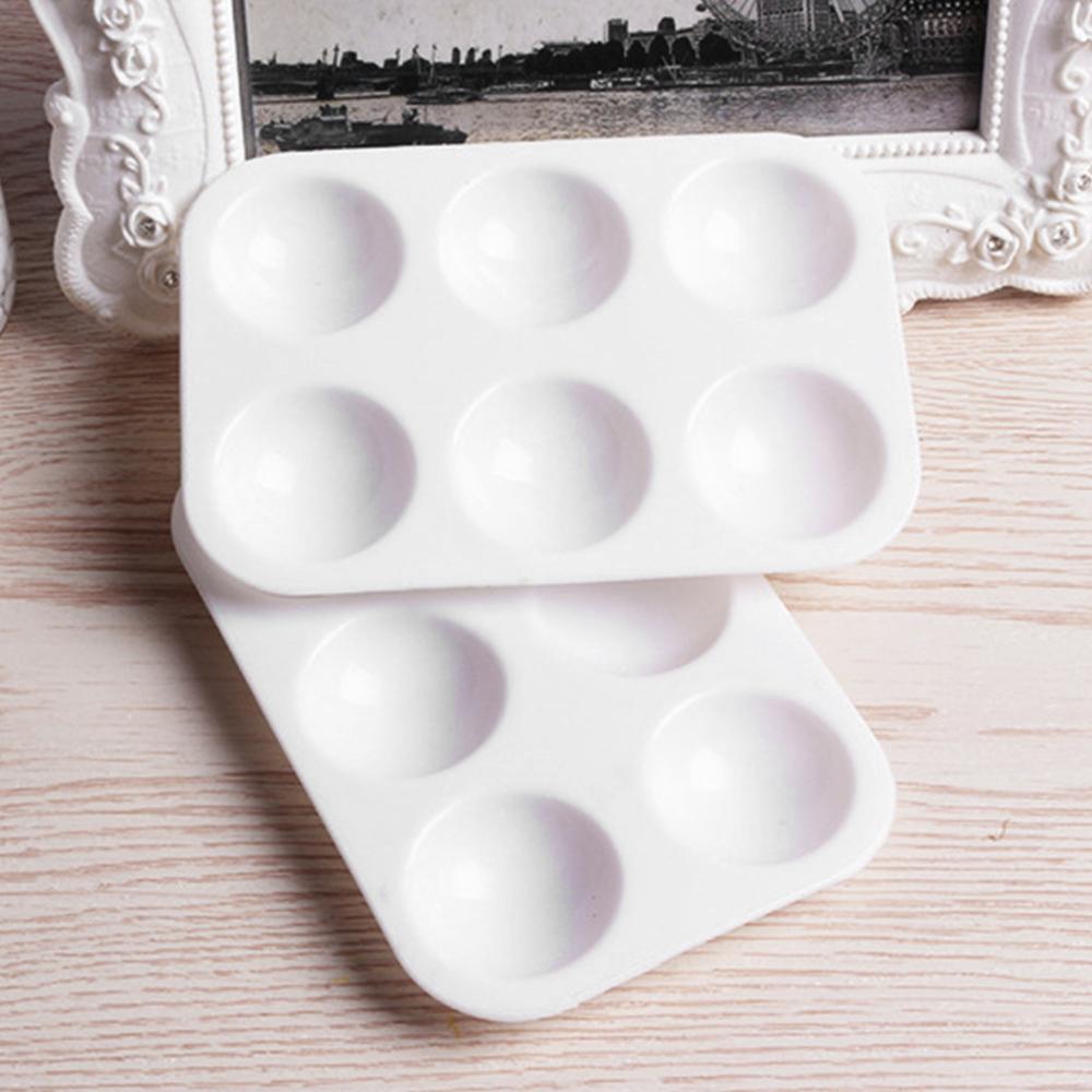 12 Uds paletas de pintura blanco 6 bien Rectangular paleta de acuarela bandeja de pintura