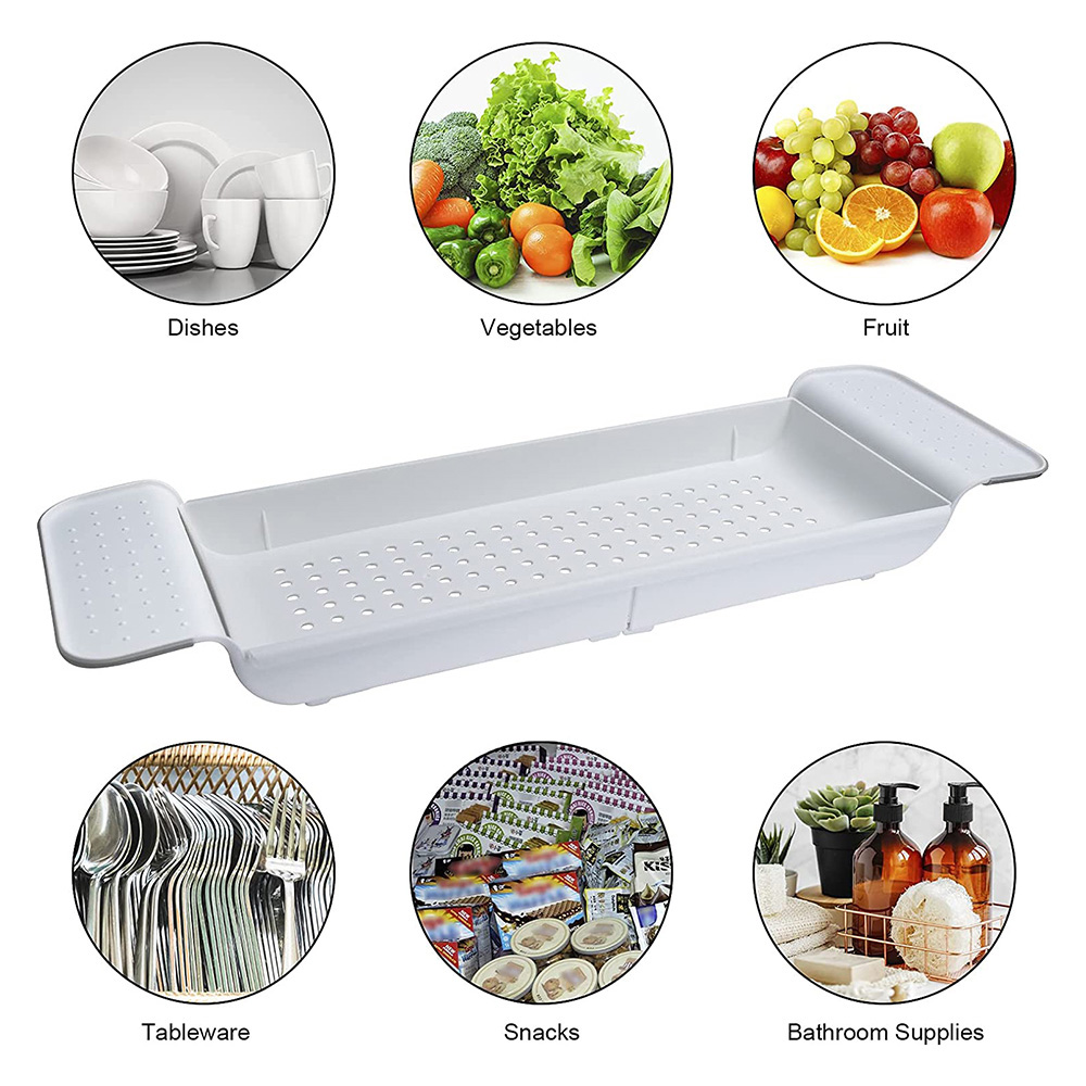 Badewanne Regal Ausziehbare Badezimmer Badewanne Tablett Badewanne praktisch Halterung Organizer Handtuch Buch Halfter Küche Waschbecken Lagerung Bord