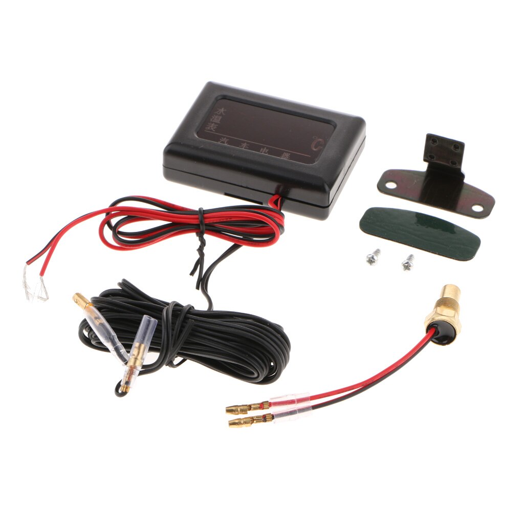 1 set  dc12v-24v bil lcd digital vattentempmätare med temp sensor: 10mm