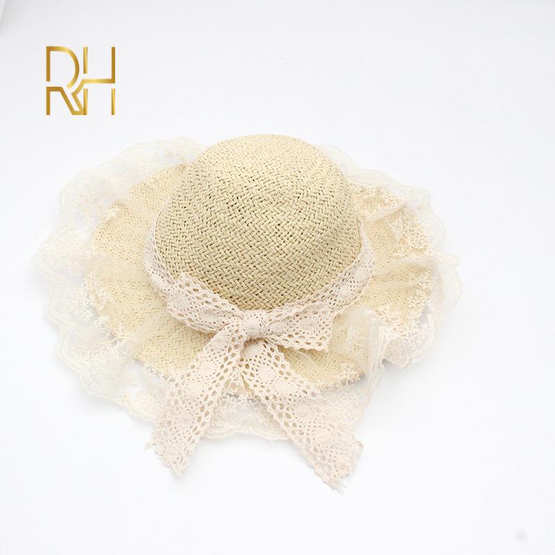 Baby sommer tilbehør barn baby stråhatt jente gutt blonder felle hatter prinsesse sommer bøtte strå solhatt lue rh: Beige