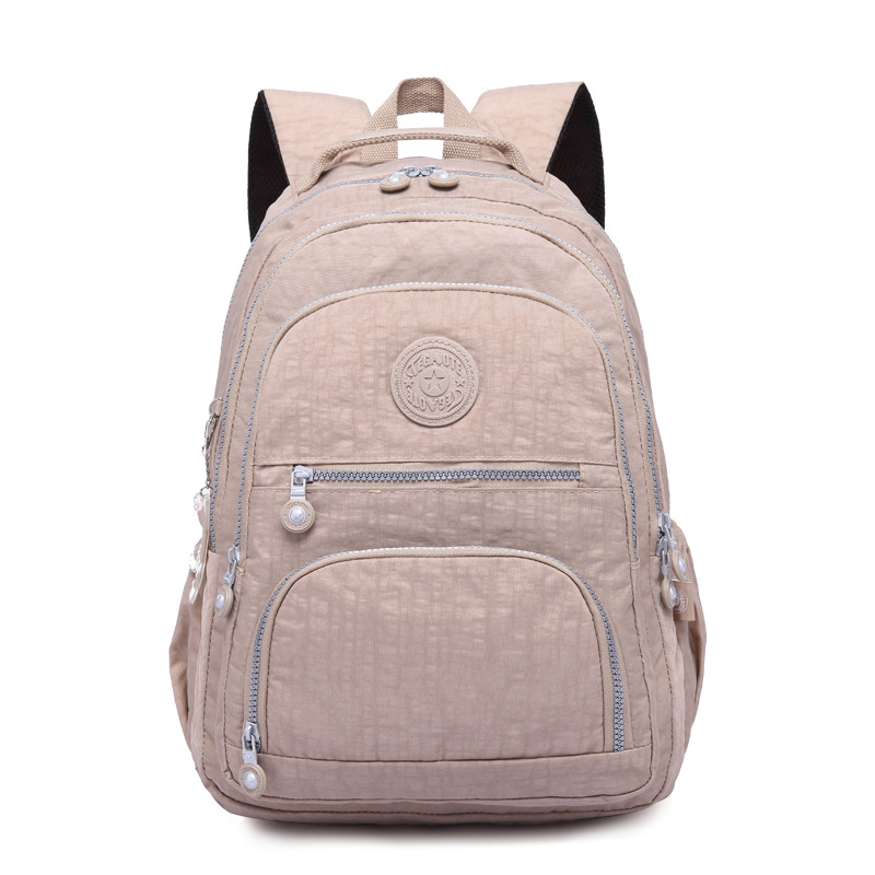 Tegaote Schulrucksack für Studenten, für Teenager, Mädchen, Jungen, 2024, Reiserucksäcke, Tasche, Damen, Nylon, wasserdicht, Laptop-Rucksack, unisex: 16 zoll / Kakifarbig