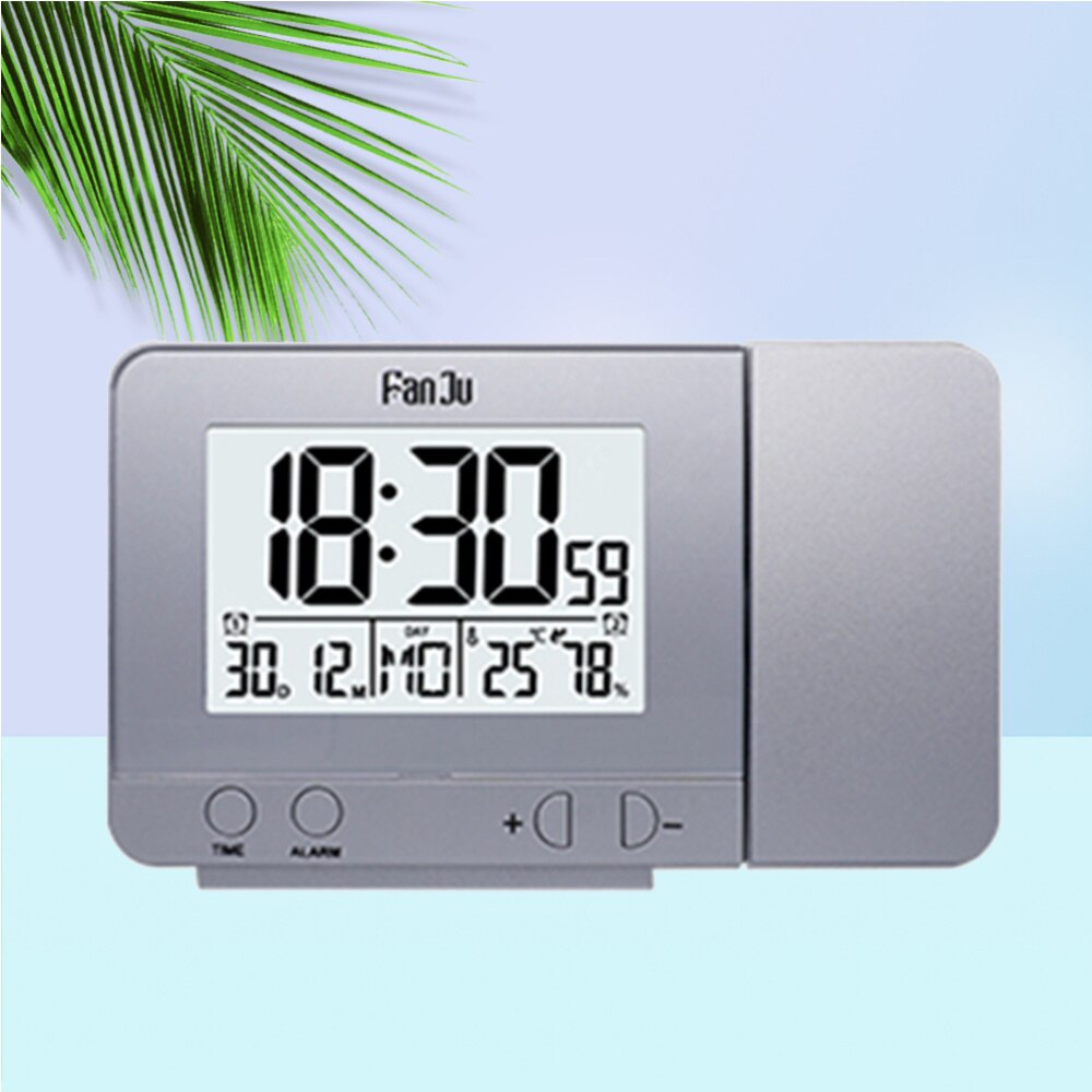 Led Clock Multi-Function Alarm Clock Temperature Display for Home Office School (Black, No Battery)
