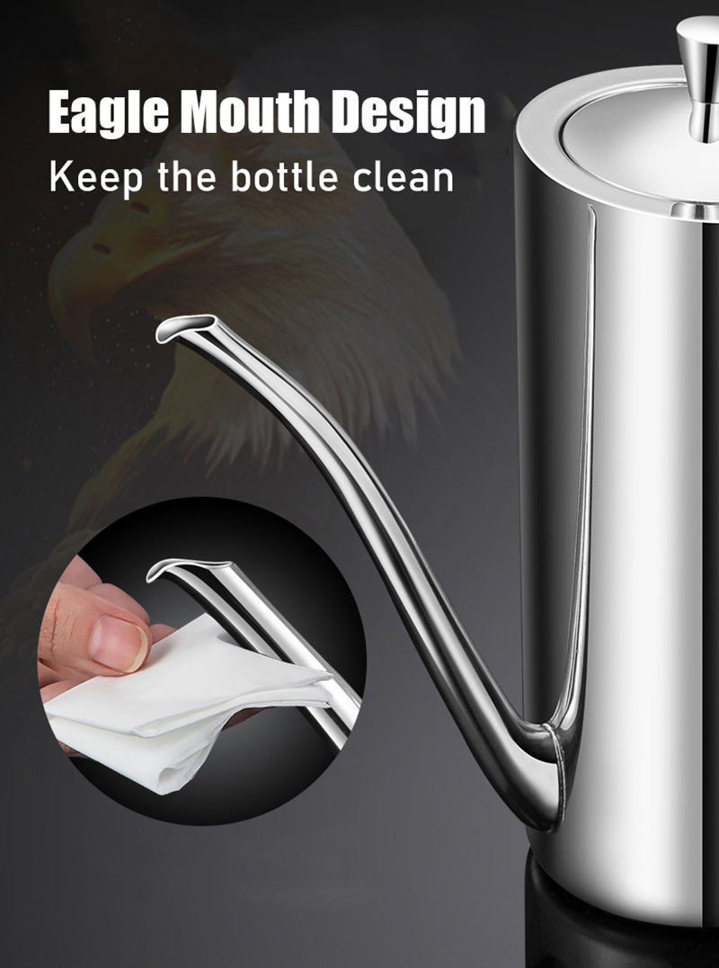 SUS304 Stainless Steel Oil Dispenser Bottle Leakproof Cruet with Spout Easy Precision Pouring of Olive Oil Vinegar and Grease