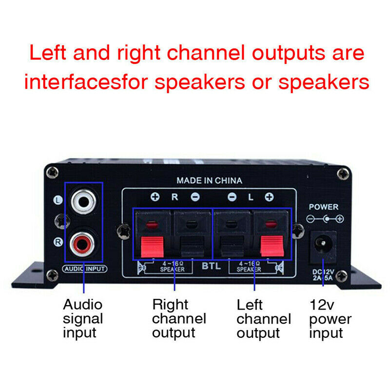 400W 2*200W Stereo Mini HIFI Audio Power Amplifier Stereo Audio Amplifier With LED Lights Karaoke Audio LED Amplifiers