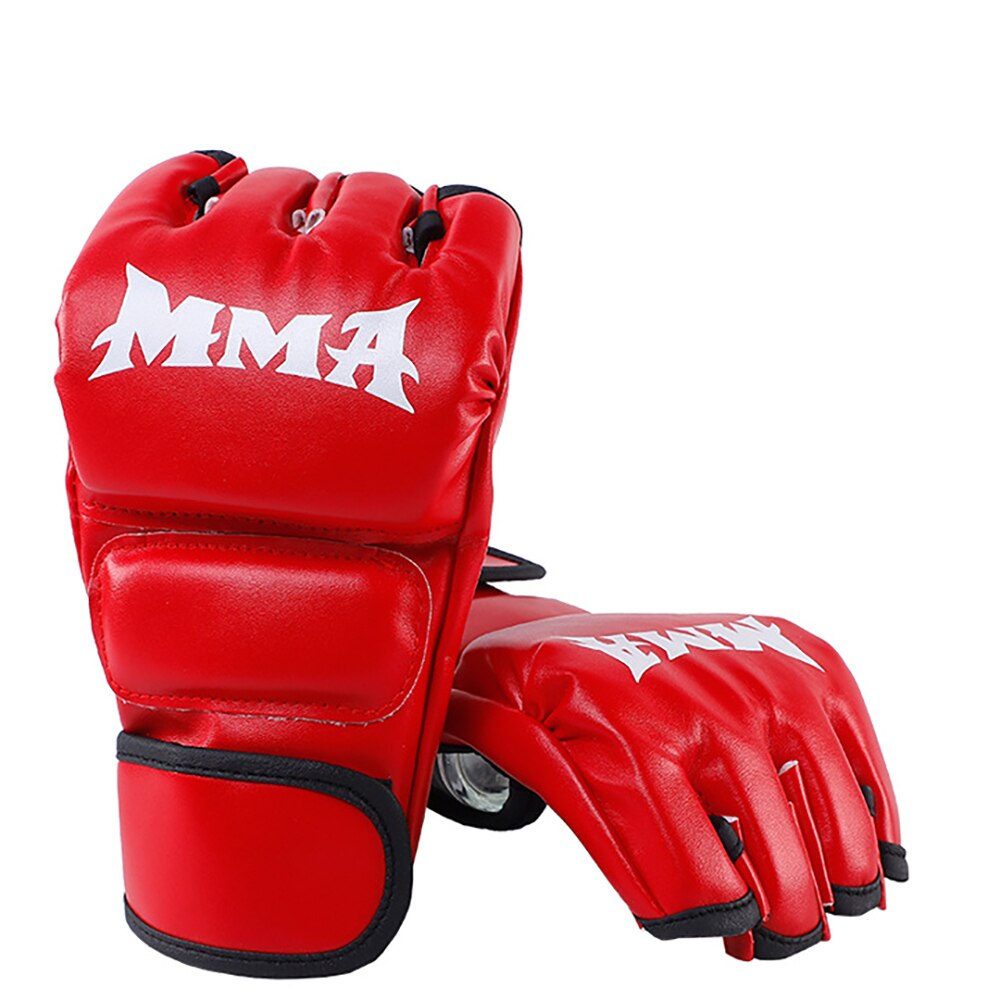 1 par tjocka boxningshandskar mma handskar halvfinger boxningssäck kickboxning muay thai vantar boxnings träningsutrustning